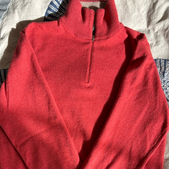 Cashmere blend (wool and silk) Italian quarter zip up - Picture 2 of 8